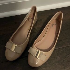 Nude colored dress flats